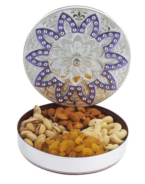 Shivram Peshawari & Bros Diwali Special Dry Fruit Silver Box 200 Grams ...