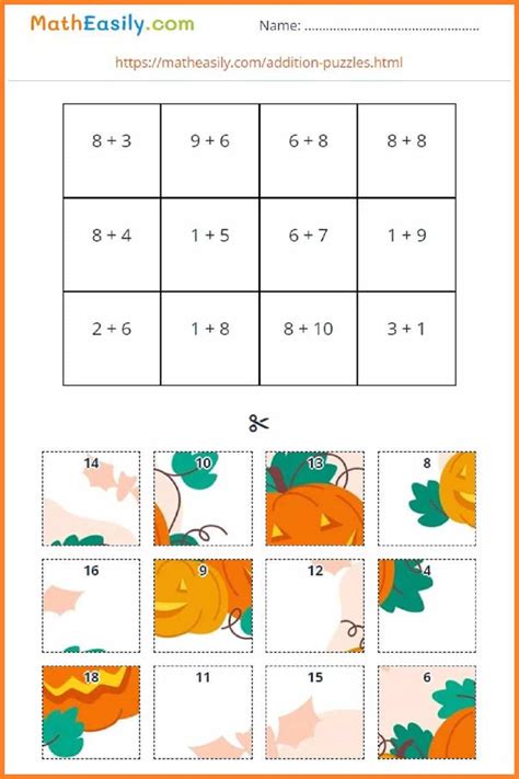 Image result for Math Addition Puzzle Worksheets
