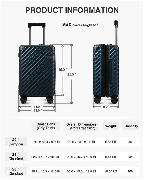Buy LUGGEX Expandable Hard Shell Carry On Luggage 22x14x9 Airline ...