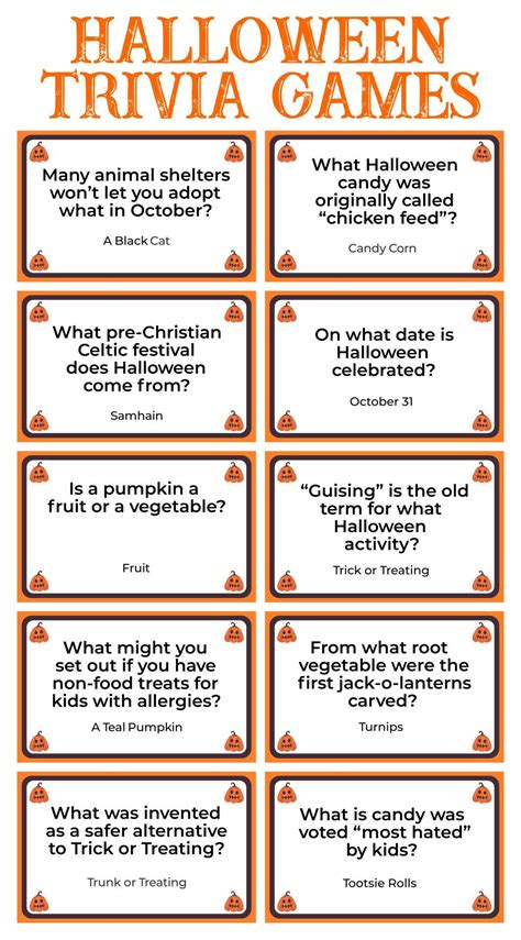 Halloween Trivia Questions And Answers Printables - Educational ...