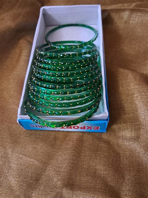 Green Raindrop Glass Bangles online in india - Buy now