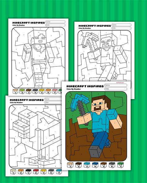Image result for Minecraft Color Sheets with Math