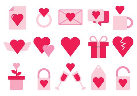 valentine's day icon cute flat icon valentine's elements vector design ...