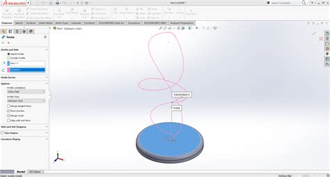 How to Use Swept Boss/Base SolidWorks 的图像结果