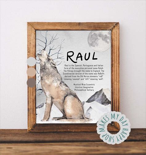 Raul personalized spanish name meaning custom printable name wall art ...
