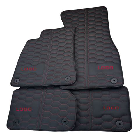 Leather Floor Mats for Audi RSQ8 2020-2024 Red Stitching Custom Made - Etsy
