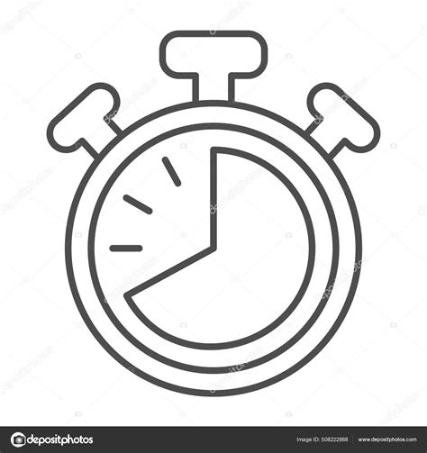 Stopwatch with buttons, 40 seconds, timer, chronometer thin line icon ...