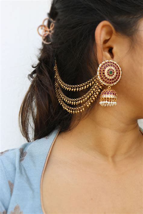 Classic 3 Line Ear Chain – zahana
