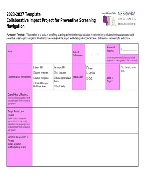 CIP Preventive Screening and Navigation Worksheet Template - dhhs ne ...