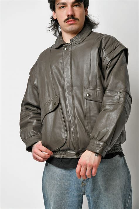 90s leather jacket vest | Vintage windbreaker online for men