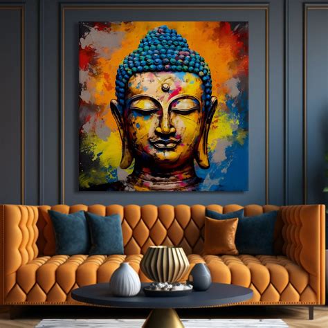 Serene Wisdom: Lord Buddha Wall Art Paintings for Home and Office Decor – Paper Plane Design