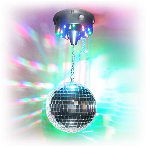 8" LED Disco Mirror Ball kit with motor and colored LED lights : Amazon ...