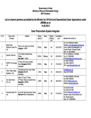 Fillable Online List of channel partners accredited by the Ministry for ...