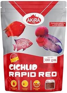 AKIRA Cichlid Rapid RED 300 GM,Insect Based, Enhance Colour for Cichlid ...
