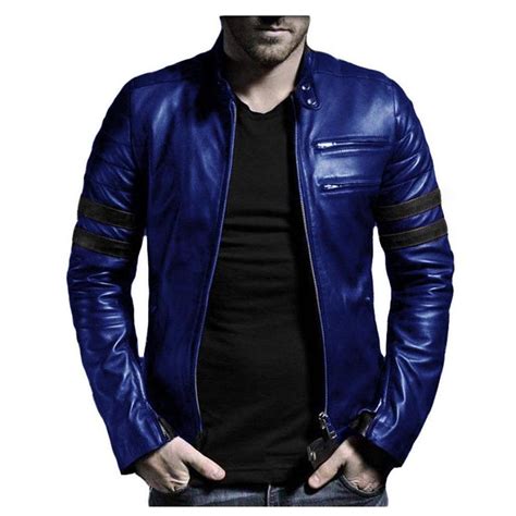 Blue Leather Jackets For Men
