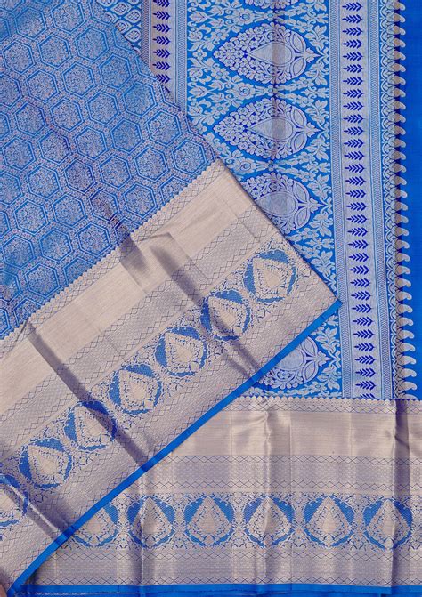 Buy Blue Zariwork Pure Silk Saree - Koskii