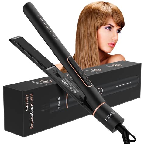 NEXPURE Professional 1" Flat Iron 2 in 1 Hair Straightener & Curling ...