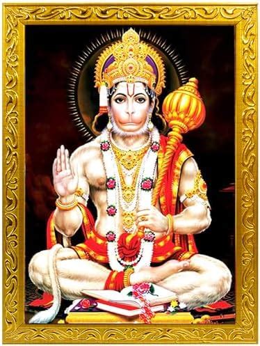 SAF paintings Religious Lord 'Hanuman Ji' Framed Painting (Synthetic ...