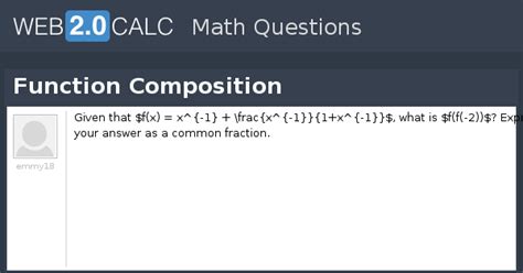 View question - Function Composition