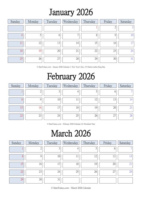 Download and print February March 2026 Calendar Printable (Free PDF)