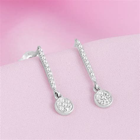 Drop Rhodium Plated 925 Sterling Silver Earrings – Zavya