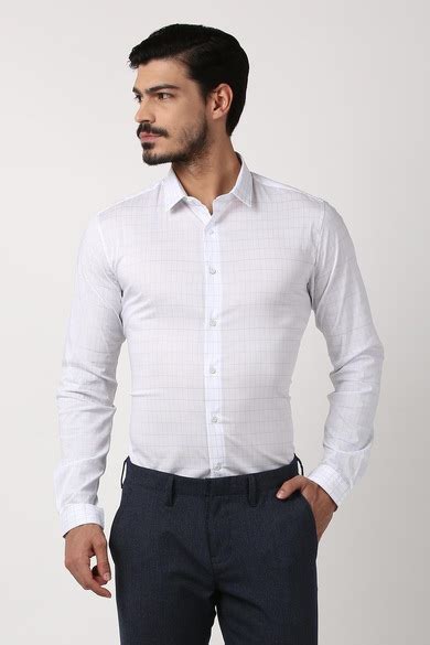 Buy Men White Check Full Sleeves Casual Shirt Online - 292786 | Louis ...