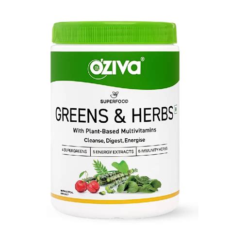 Oziva Superfood Greens & Herbs for Acne Control, Skin Health & Digestion