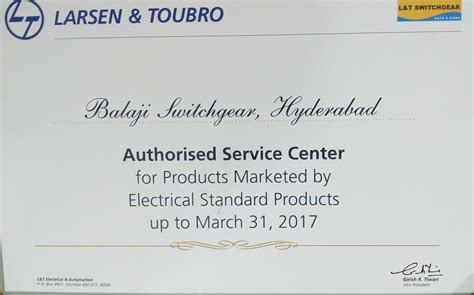 Balaji Switchgears - Certifications