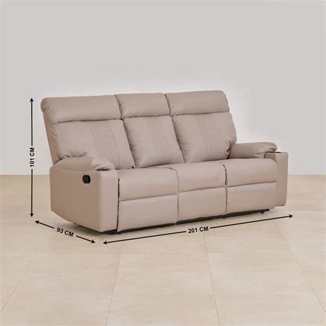Buy Cape Town Faux Leather 3-Seater Recliner - Beige from Home Centre ...