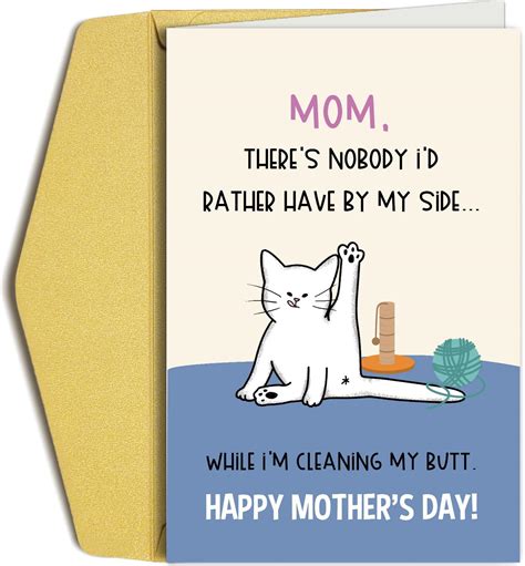 Amazon.com : Funny Mother's Day Card for Cat Mom, Cute Cat Mothers Day ...