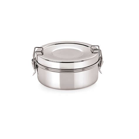Buy neelam Stainless Steel Round Double Decker Lunch Box-300 ml, Hot ...