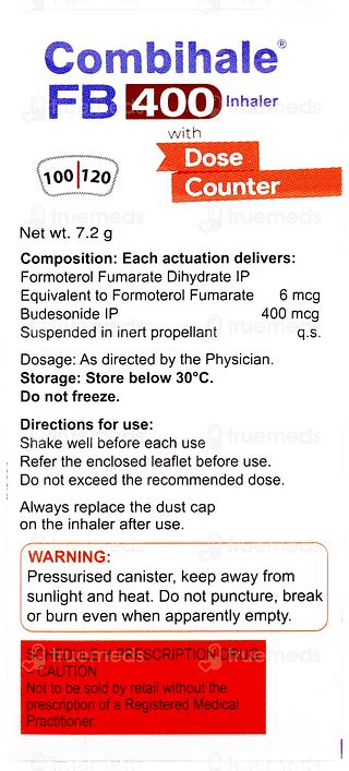 Combihale Fb 6/400 MCG Inhaler 120 M | Order Combihale Fb 6/400 MCG ...