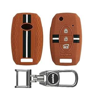 Keyzone striped silicone key cover & metal alloy key holder compatible ...