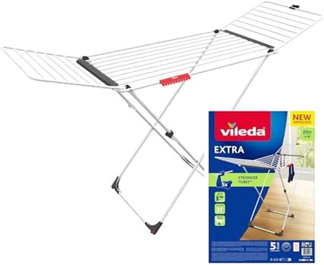 Vileda Extra X-Legs Clothes Airer, Indoor Clothes Drying Rack with 20m ...