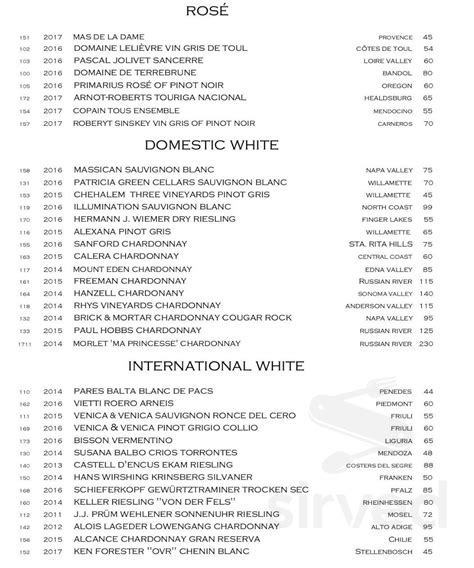 Oran Mor menu in Nantucket, Massachusetts, USA