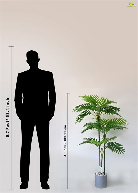 Artificial Areca Palm Plant for Decor 3 Stem 27 Leaves with Basic Pot ...