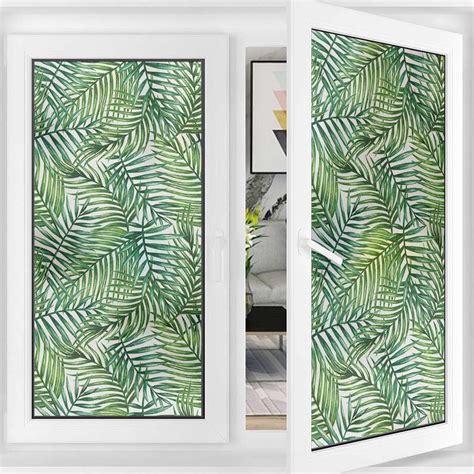 Buy JIXIRUY Light Blocking Film for Home Office Botanical Wild Palm ...