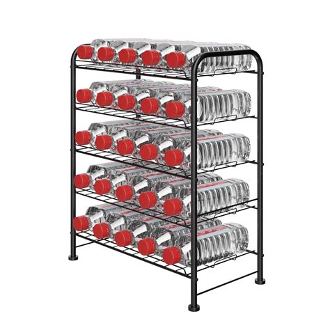 Water Bottle Organizer 5 Tier Free Standing Water Bottle Storage Rack ...