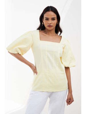 Buy SALT Attire Women Yellow Citrine Top Online