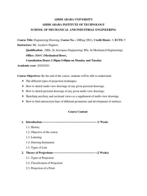 Image result for Engineering Drawing Course Outline