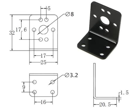 Motor Bracket Mount TT BO Motor Metal L Bracket Aluminum