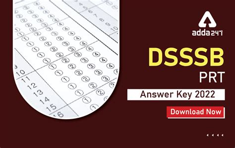 DSSSB PRT Answer Key 2022 Released @dsssb.delhi.gov.in