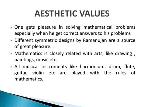 Cultural & Aesthetic Values of Mathematics | PPTX