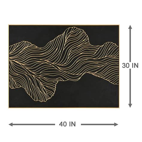Gold Lines Framed Wall Art, 40x30