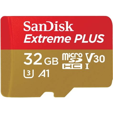 SanDisk 32GB Extreme PLUS UHS-I microSDHC SDSQXWG-032G-ANCMA B&H