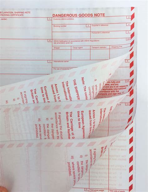 Image result for Dangerous Goods Consignment Note