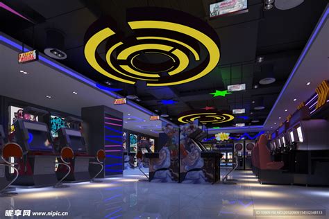 （原创）电子游戏厅，电玩城设计案例效果图-室内设计-筑龙室内设计论坛