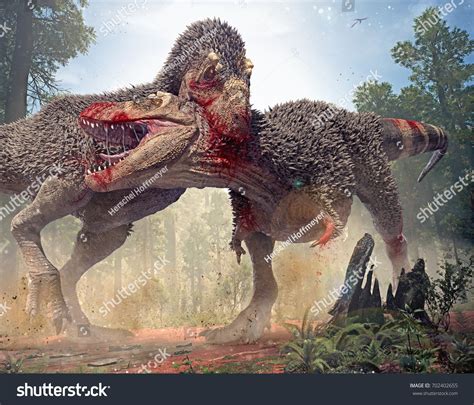 Tyrannosaurus Rex Fighting