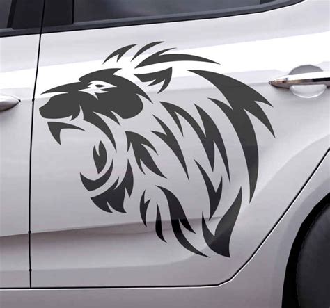 Tribal lion silhouette car sticker - TenStickers