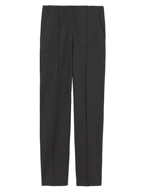 Buy Jersey Straight Leg Trousers at Marks & Spencer